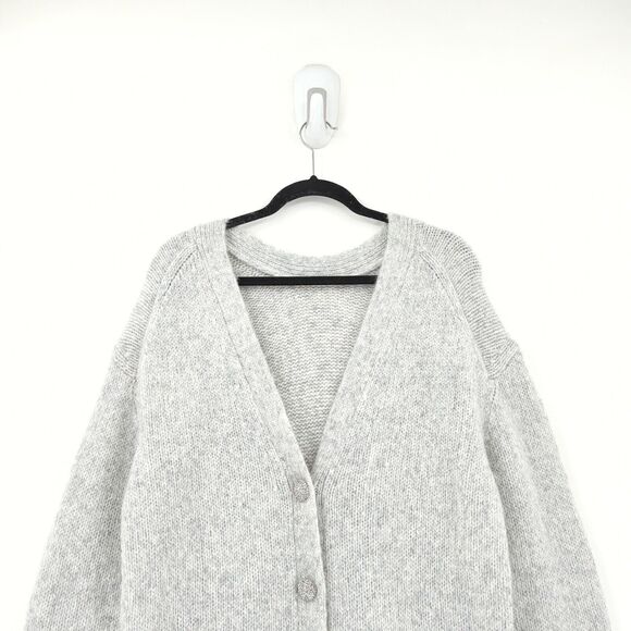 Ba&sh Women M Beyla Dress Gray Oversized Reversible Sweater Button Wool Knit NEW - Picture 9 of 11